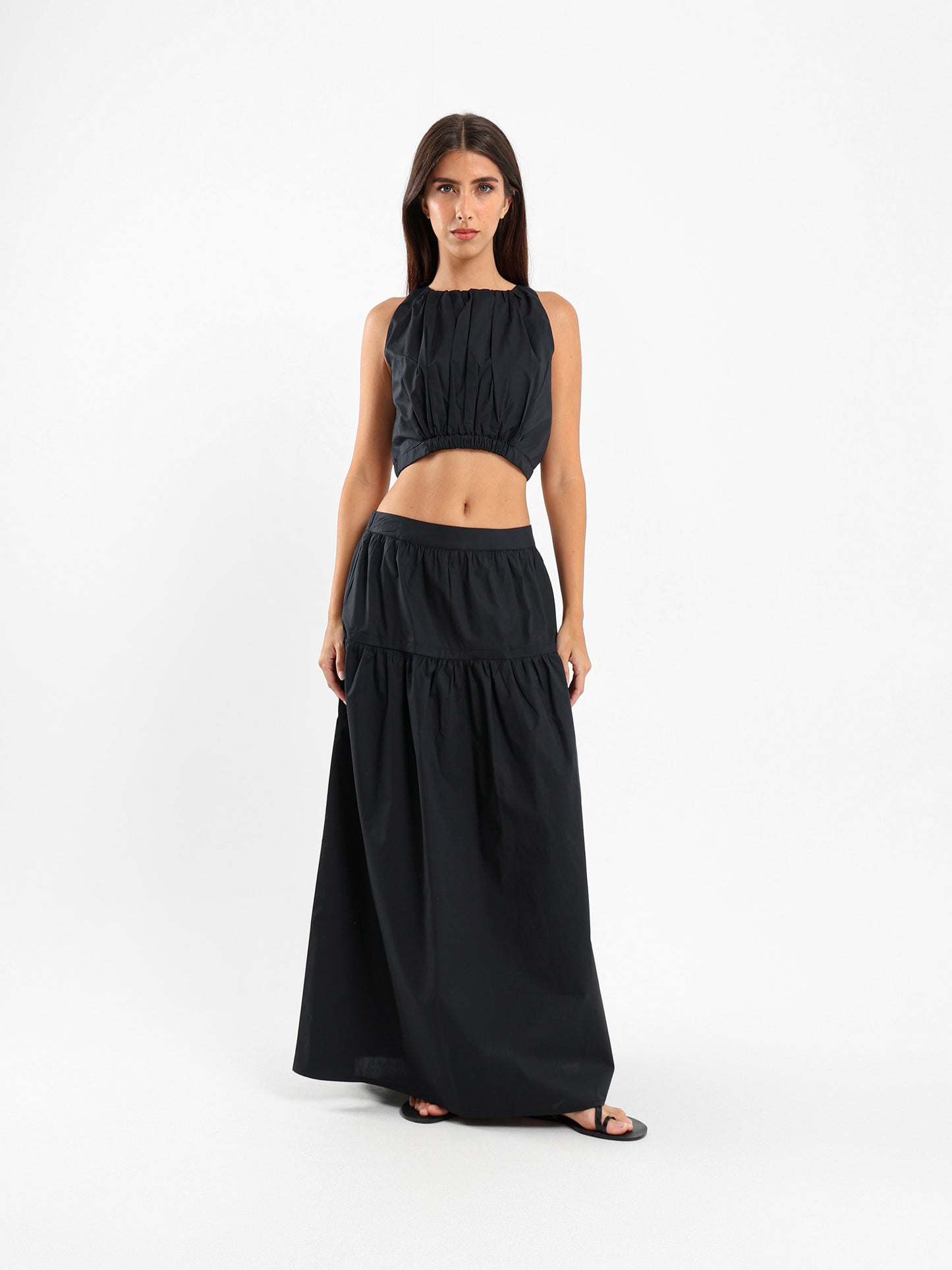 Boat Neck Cropped Top