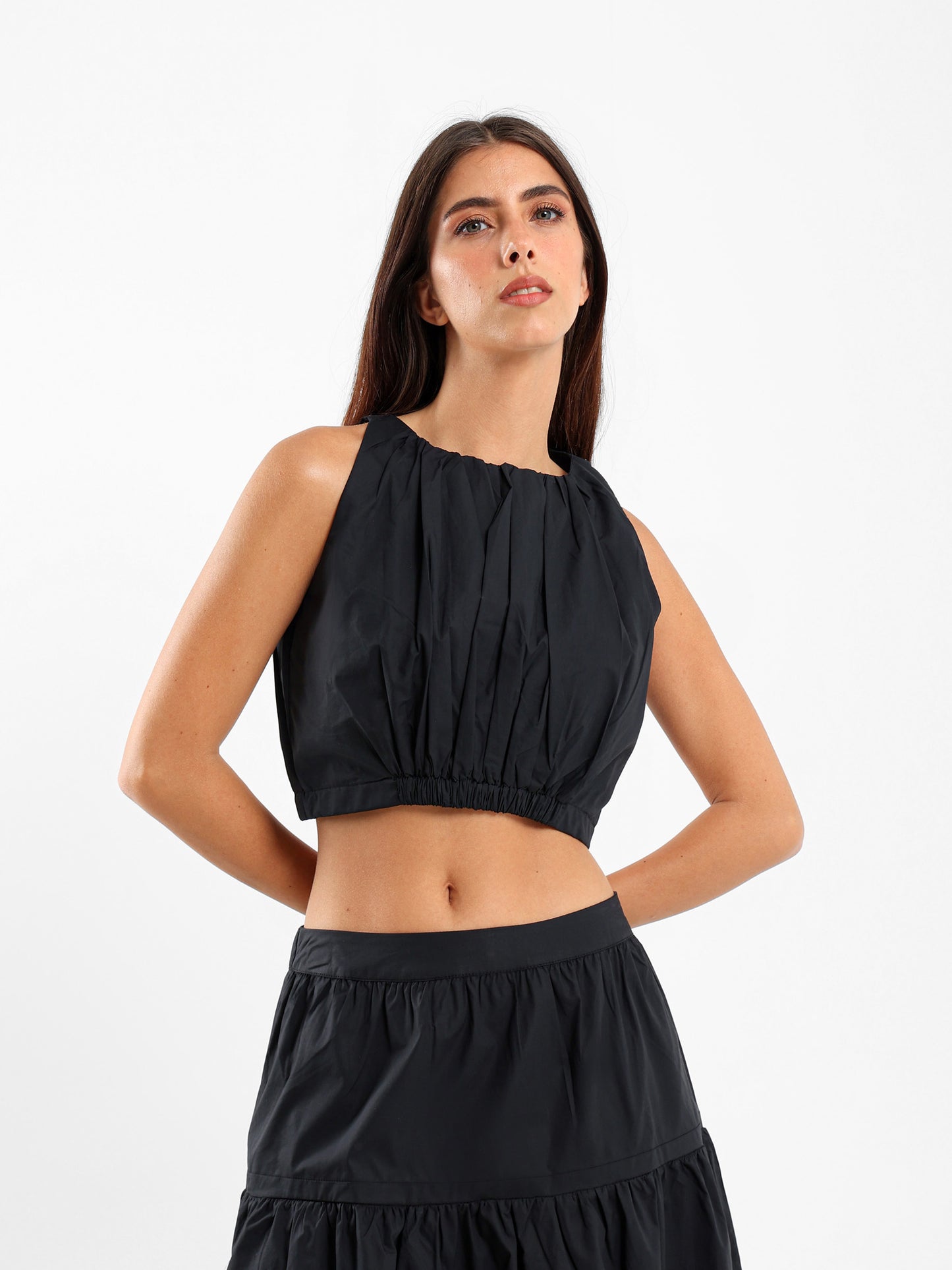 Boat Neck Cropped Top