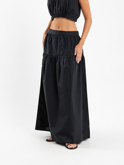 Tiered Design Maxi Skirt