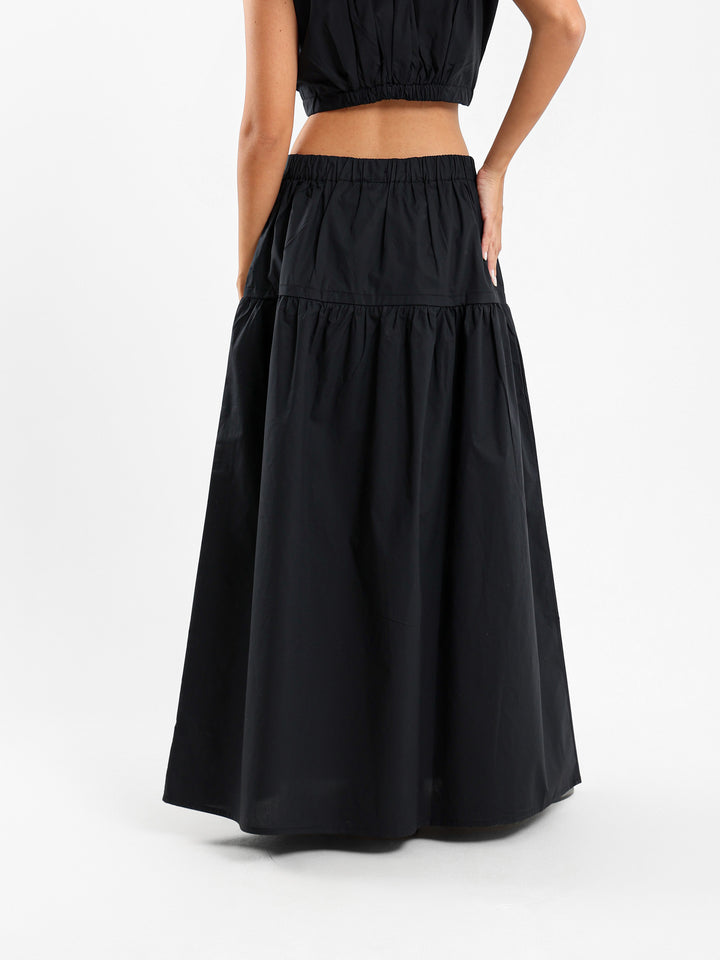 Tiered Design Maxi Skirt