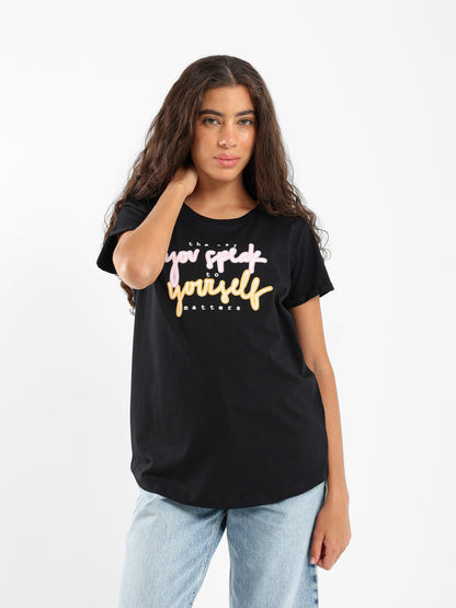 Neon Text Print T-Shirt