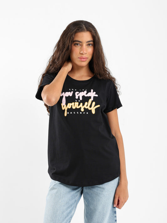 Neon Text Print T-Shirt