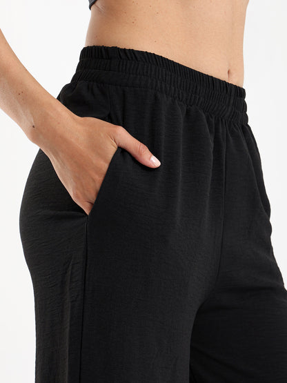 Wrinkled Blouse and Pants Twin Set
