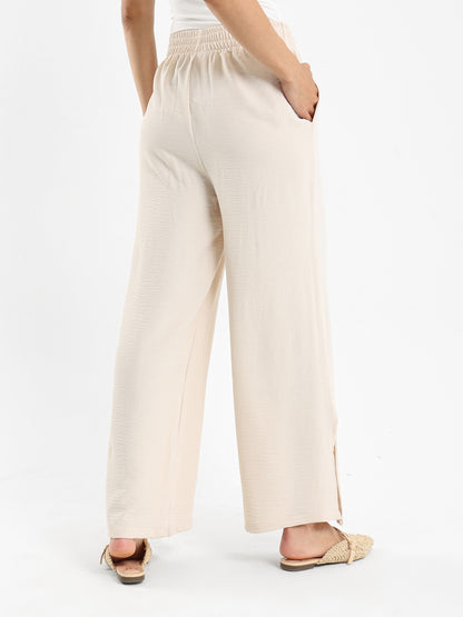 Wrinkled Blouse and Pants Twin Set