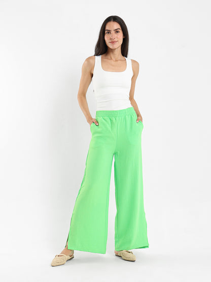 Wrinkled Blouse and Pants Twin Set