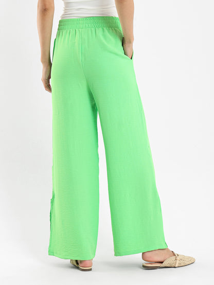 Wrinkled Blouse and Pants Twin Set