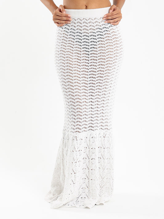 Maxi Perforated Tricot Skirt