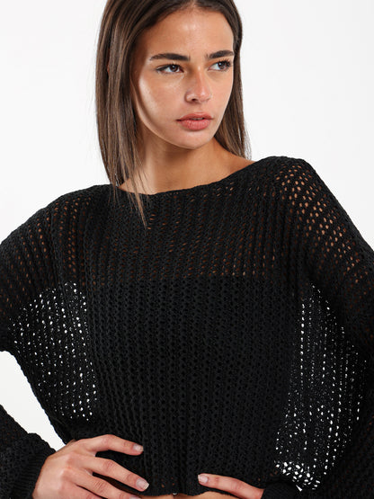Tricot Loose Fit Knit Top