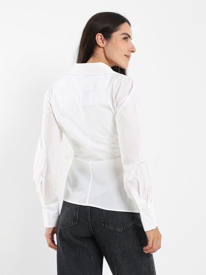 Puff Sleeve Wrap Shirt