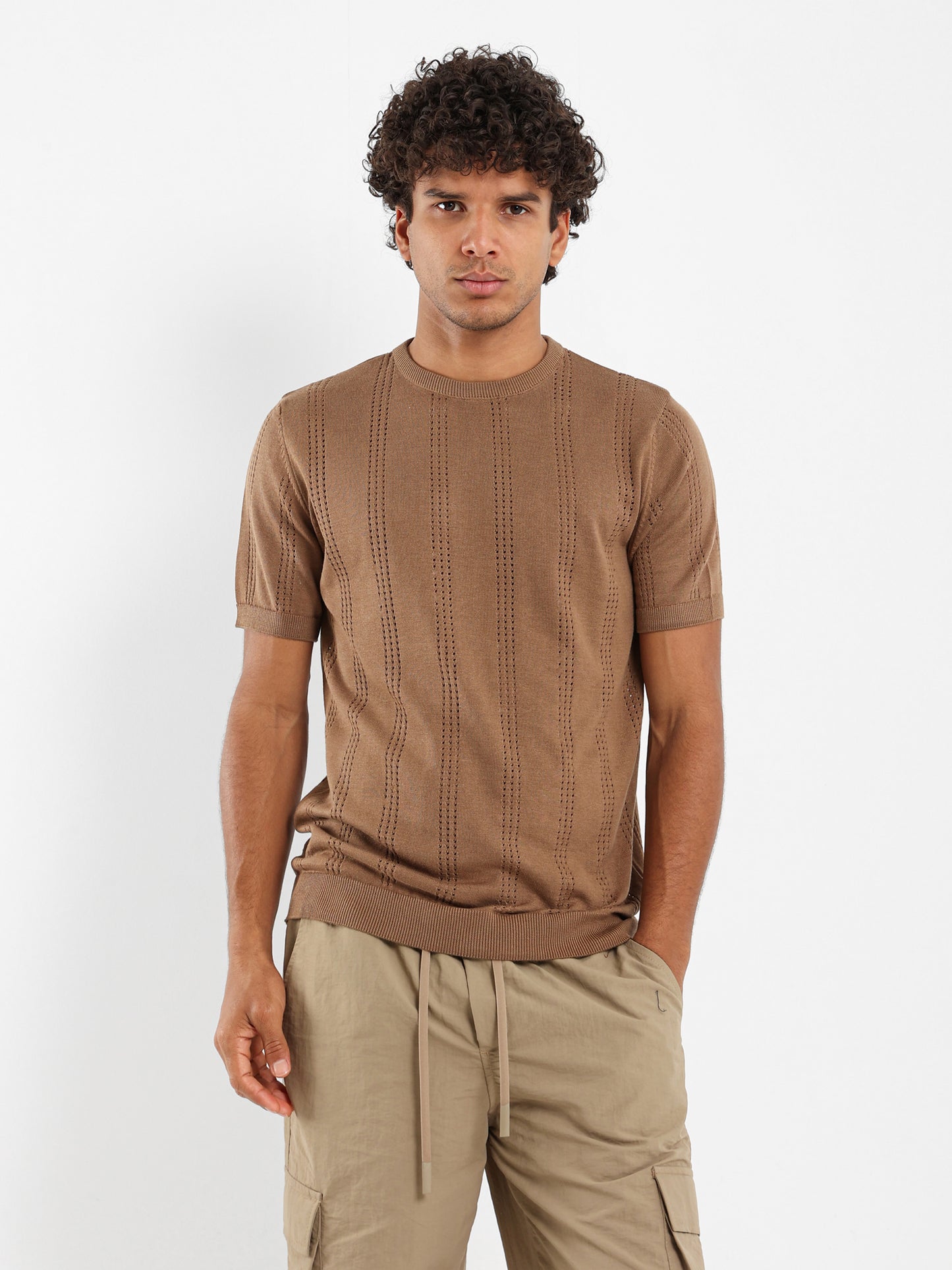 Open Knit Tricot T-Shirt