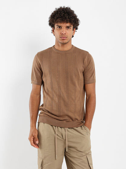 Open Knit Tricot T-Shirt