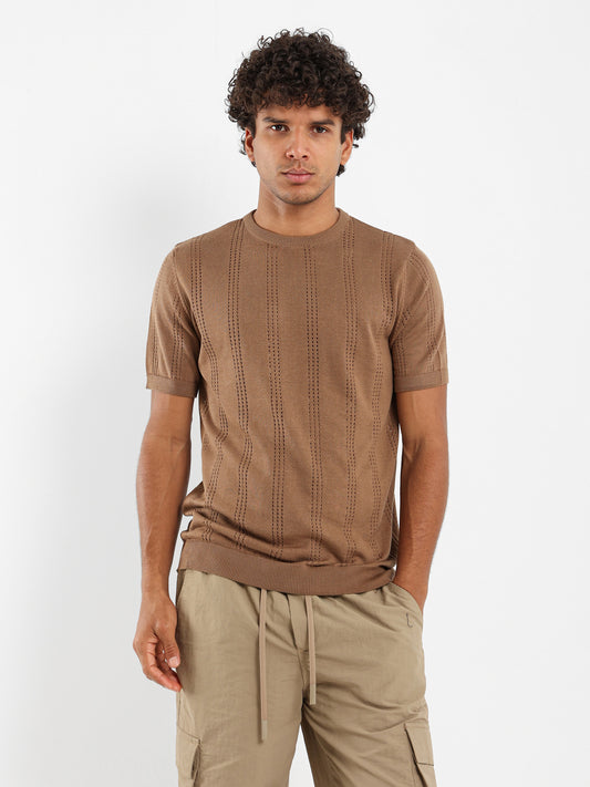 Open Knit Tricot T-Shirt