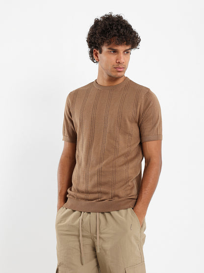 Open Knit Tricot T-Shirt