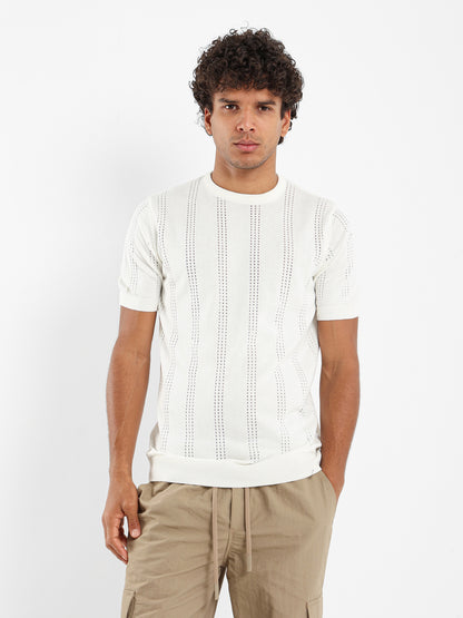 Open Knit Tricot T-Shirt