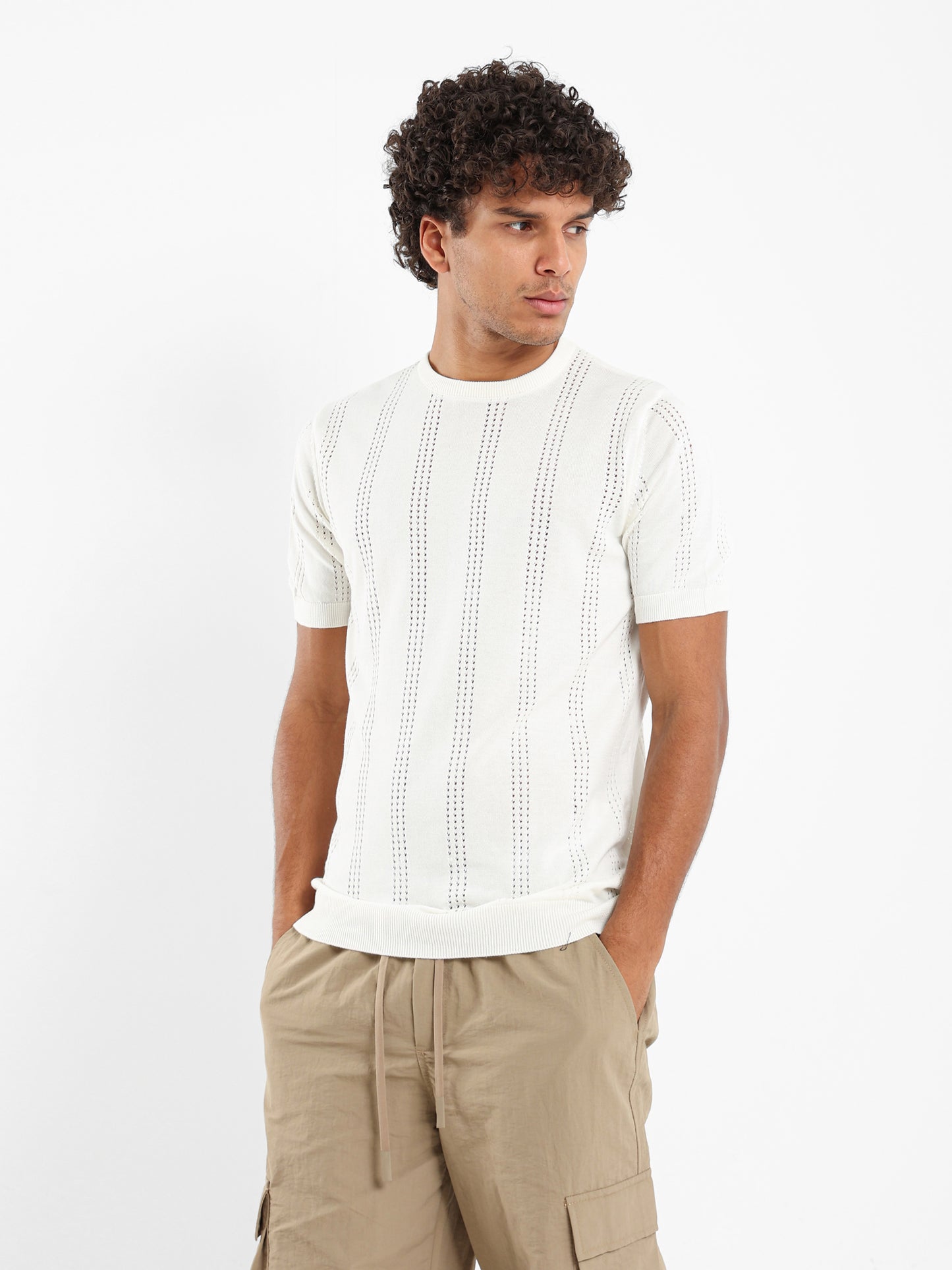 Open Knit Tricot T-Shirt