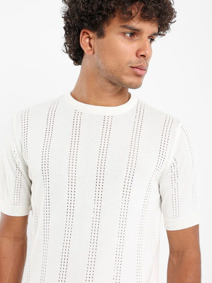 Open Knit Tricot T-Shirt