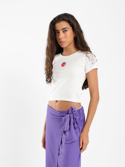 Strawberry Print Baby Tee