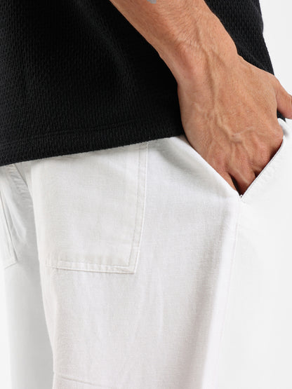 Linen Drawstring Waist Pants