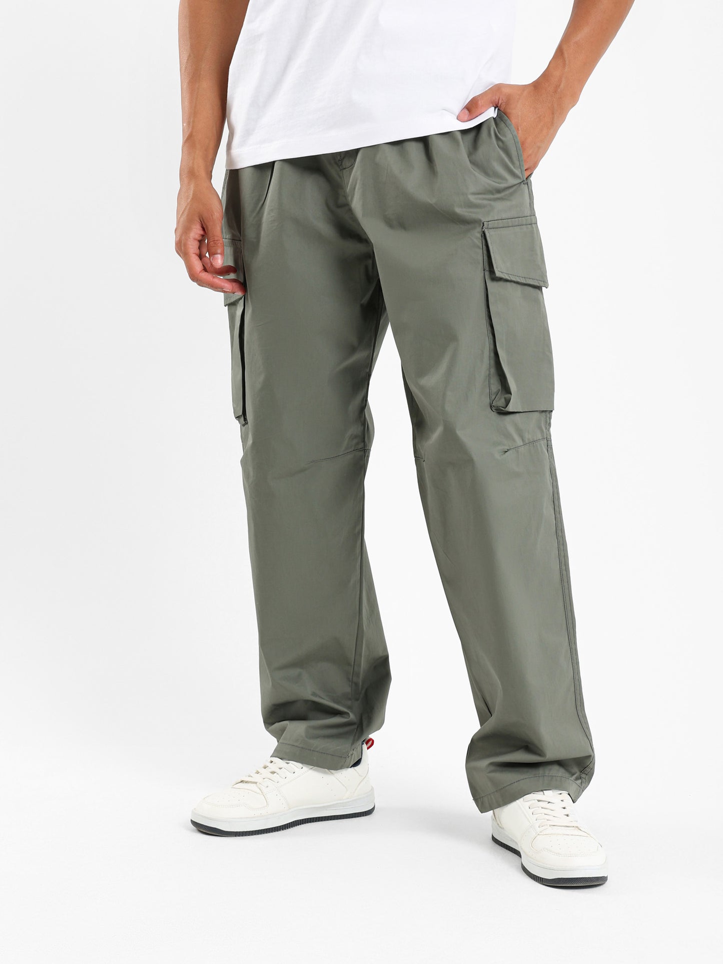 Nylon Cargo Loose Jogger Pants