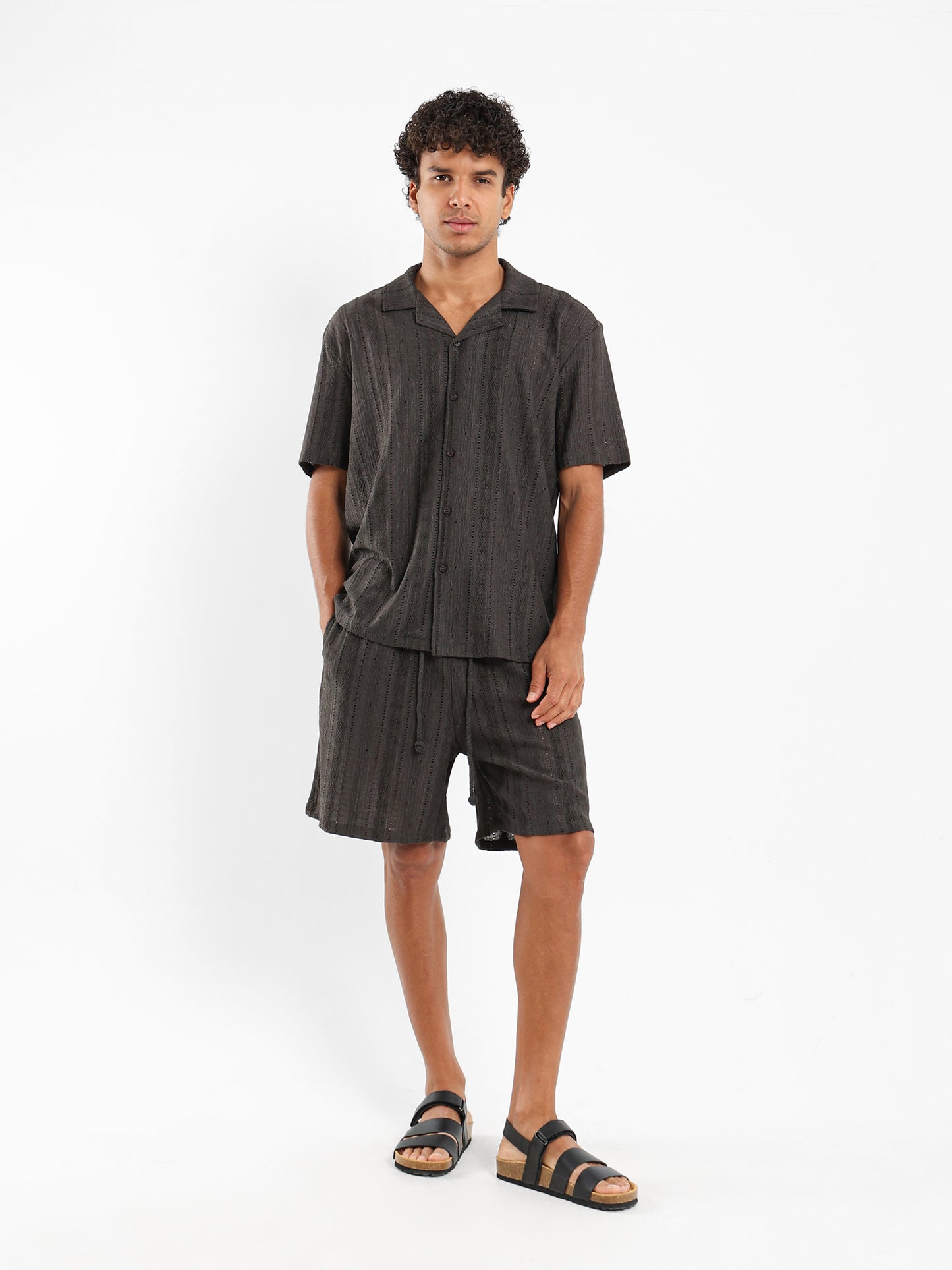 Textured Short Sleeves Shirt