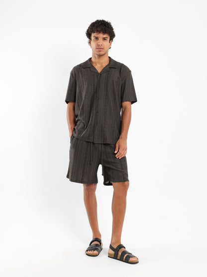Textured Short Sleeves Shirt