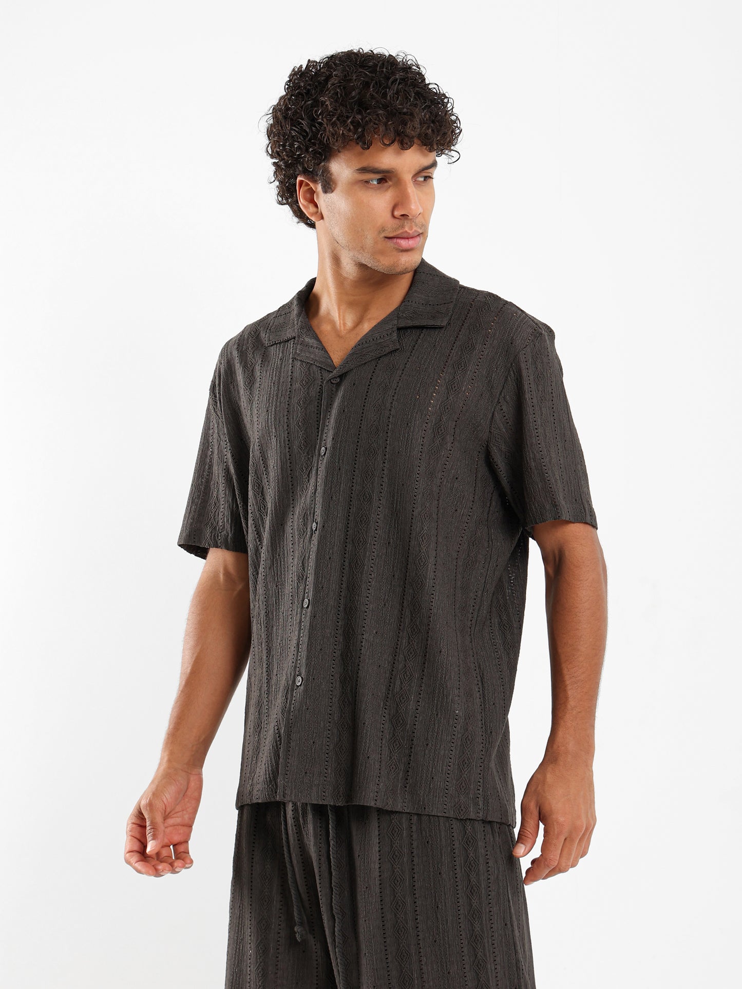 Textured Short Sleeves Shirt