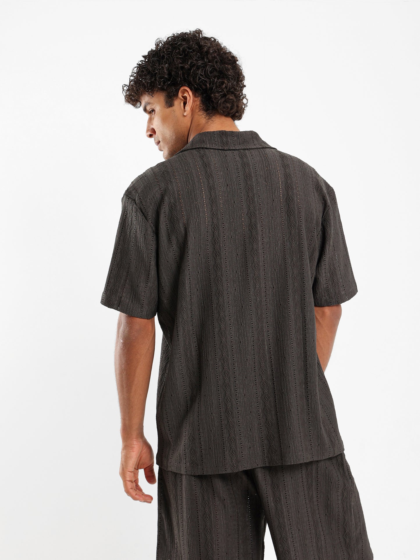 Textured Short Sleeves Shirt