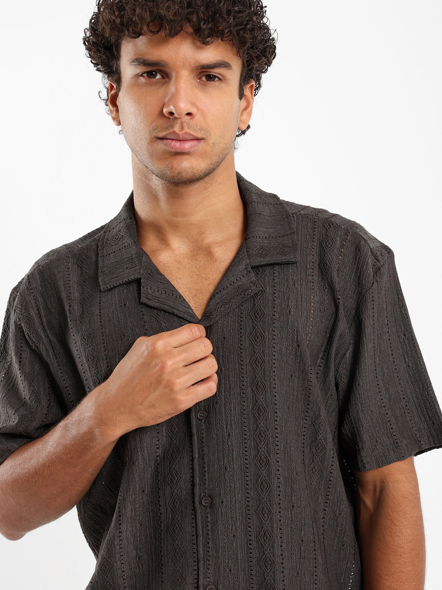 Textured Short Sleeves Shirt