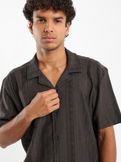 Textured Short Sleeves Shirt