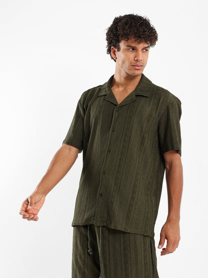 Textured Short Sleeves Shirt