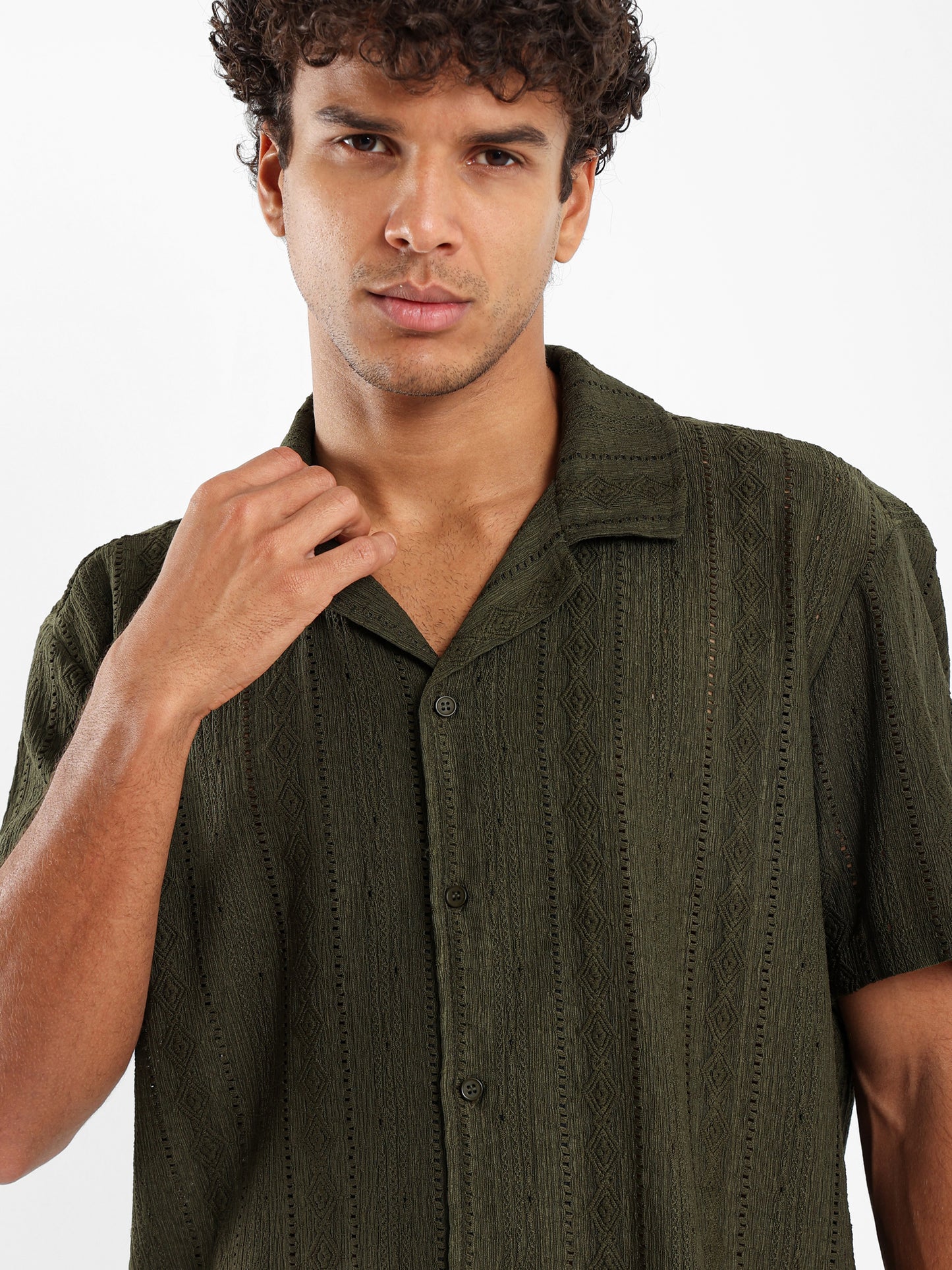 Textured Short Sleeves Shirt