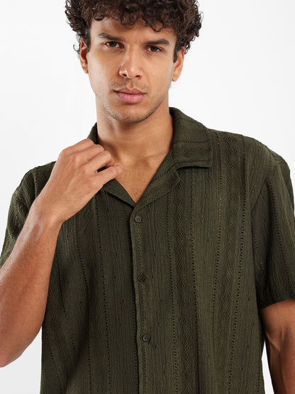 Textured Short Sleeves Shirt