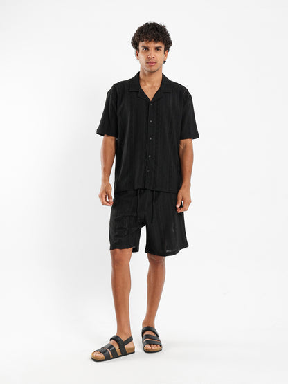 Textured Short Sleeves Shirt