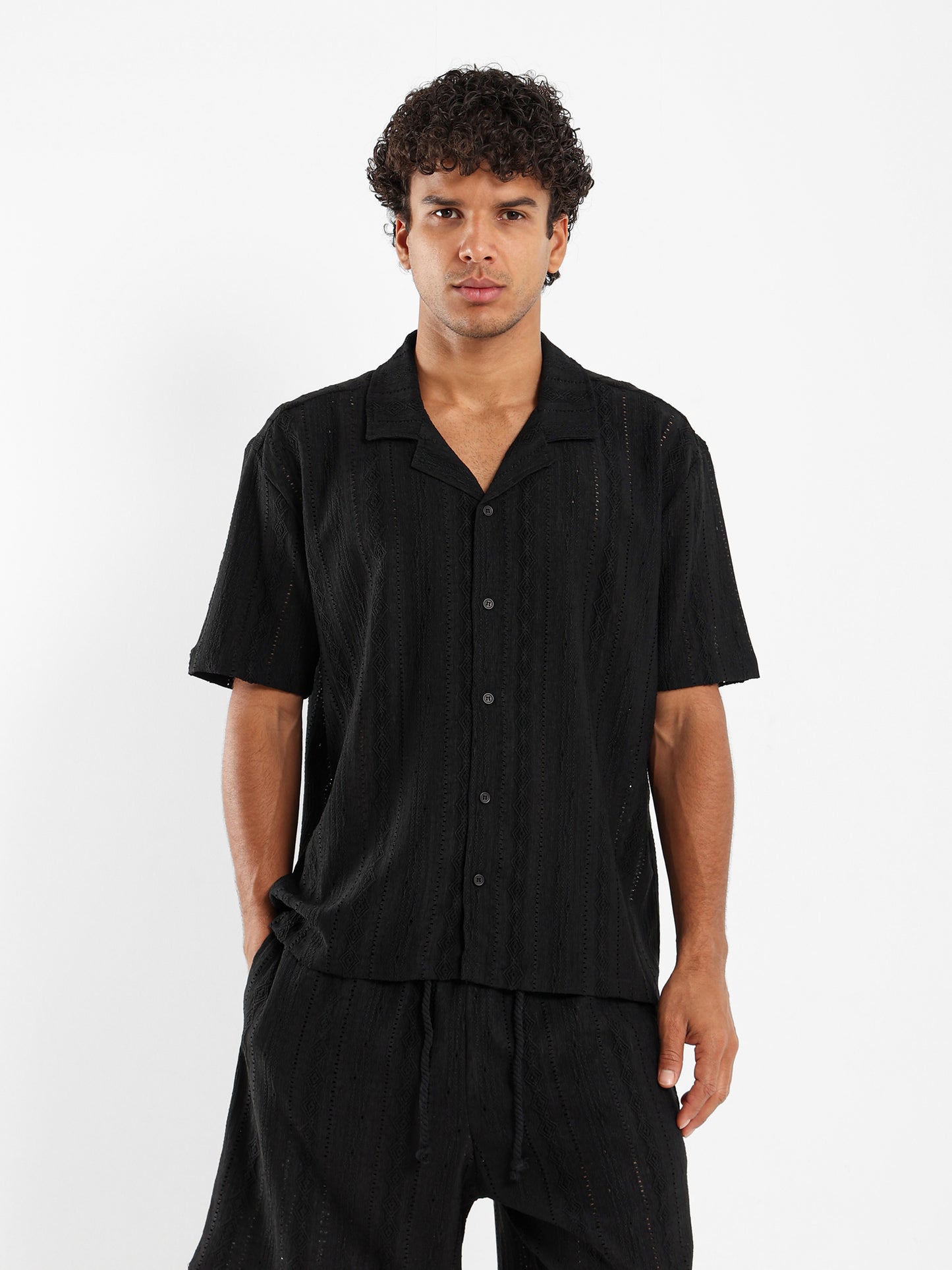 Textured Short Sleeves Shirt