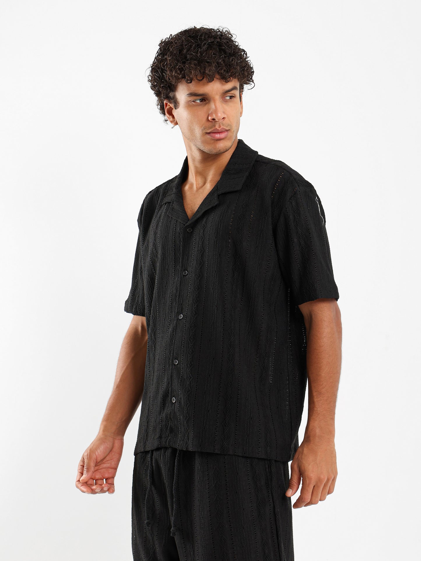 Textured Short Sleeves Shirt