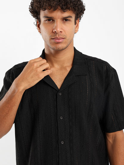 Textured Short Sleeves Shirt