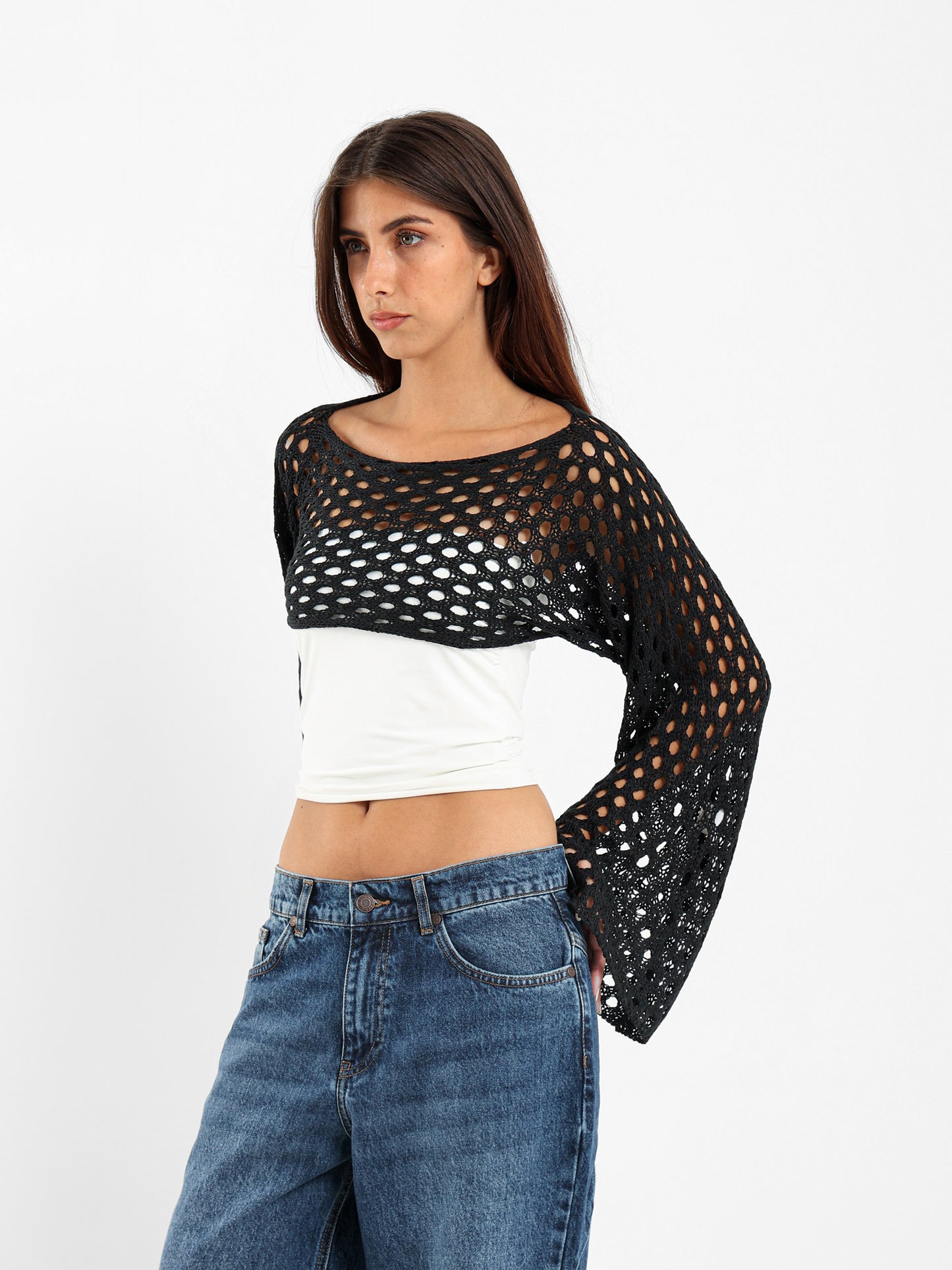 Long-Sleeve Tricot Knit Top
