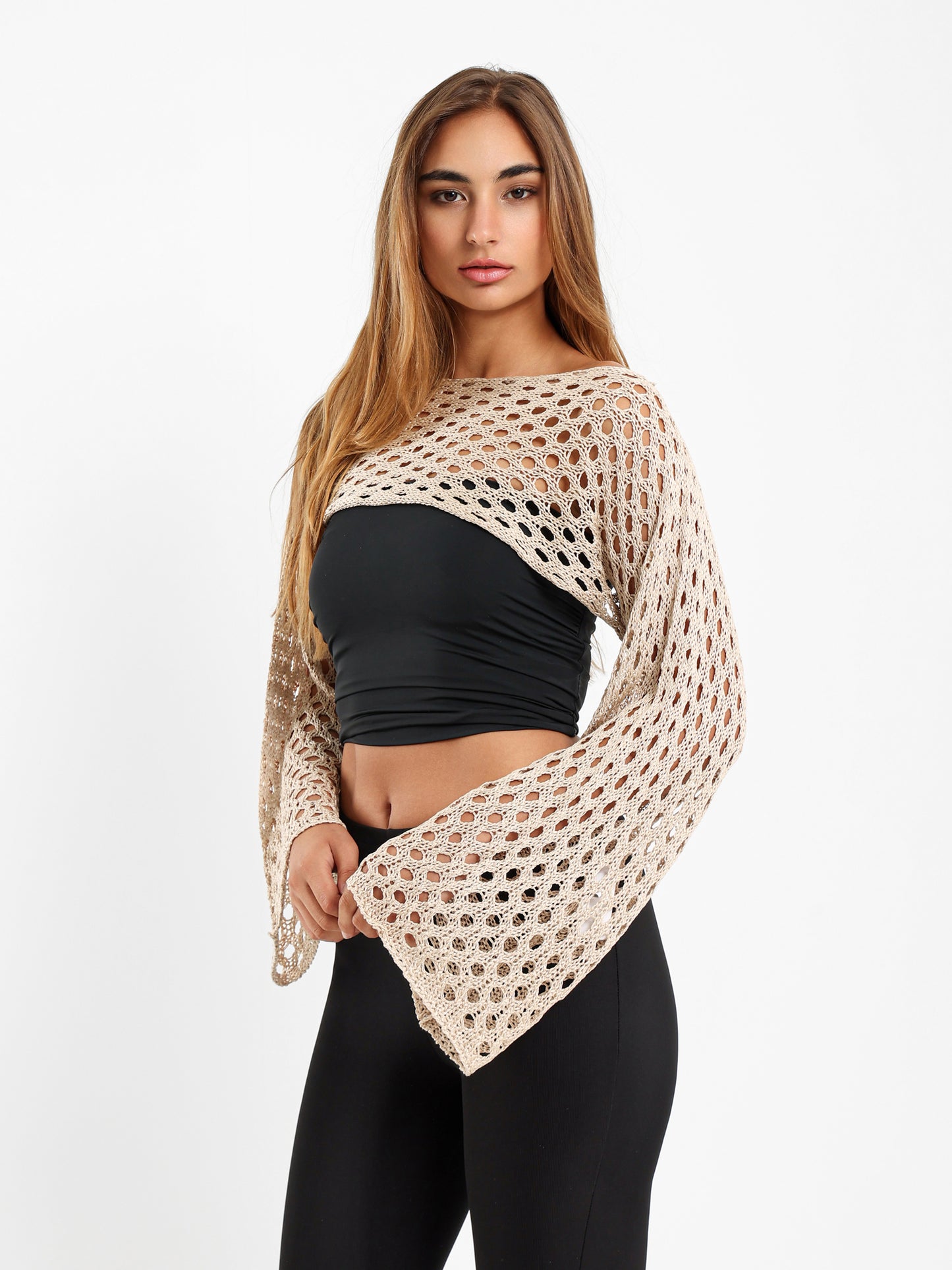Long-Sleeve Tricot Knit Top