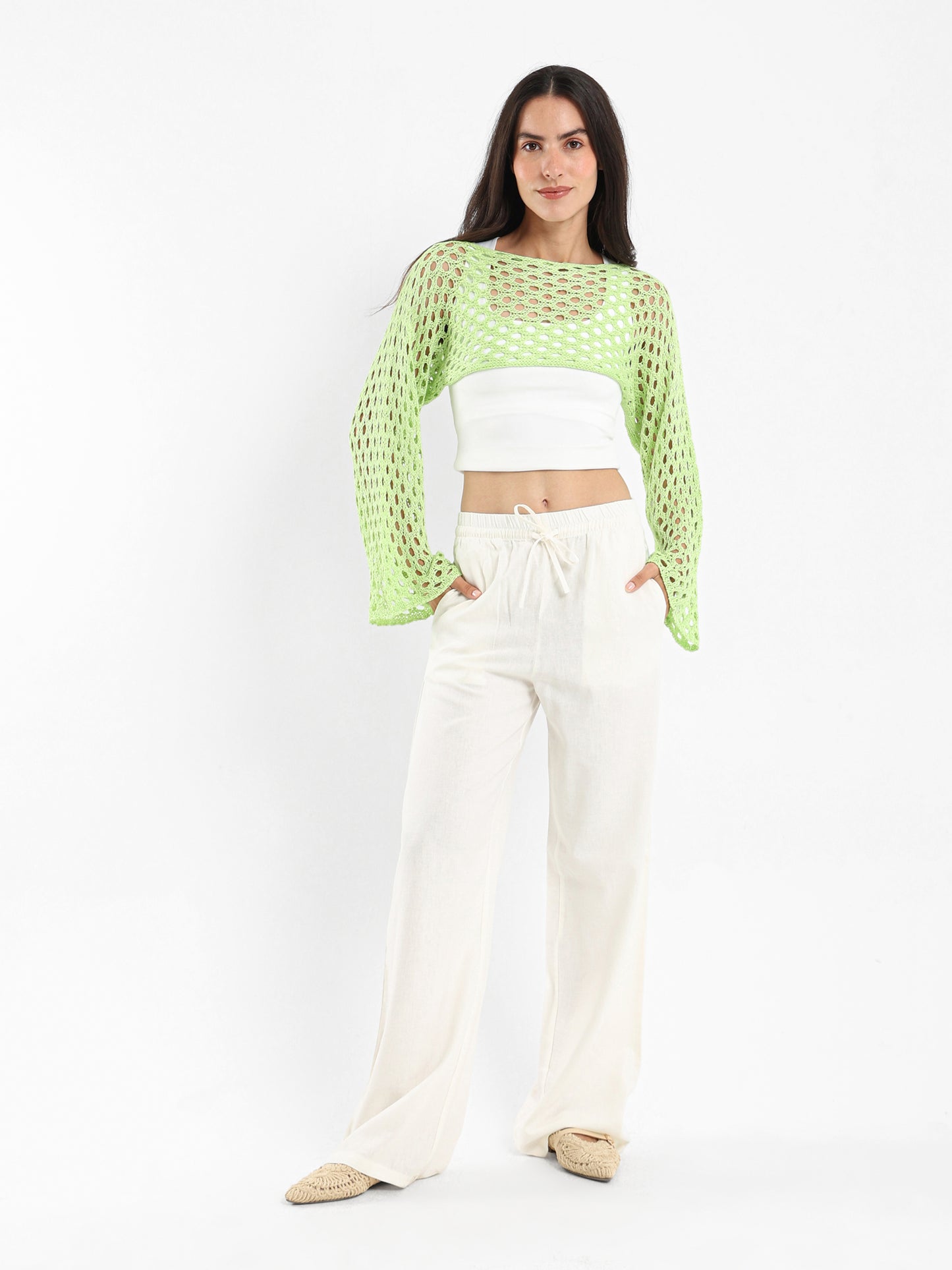 Long-Sleeve Tricot Knit Top