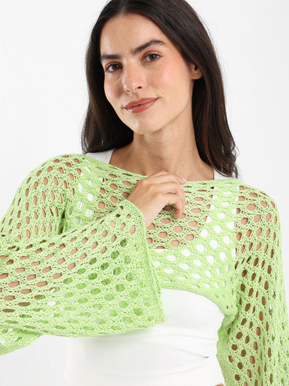 Long-Sleeve Tricot Knit Top