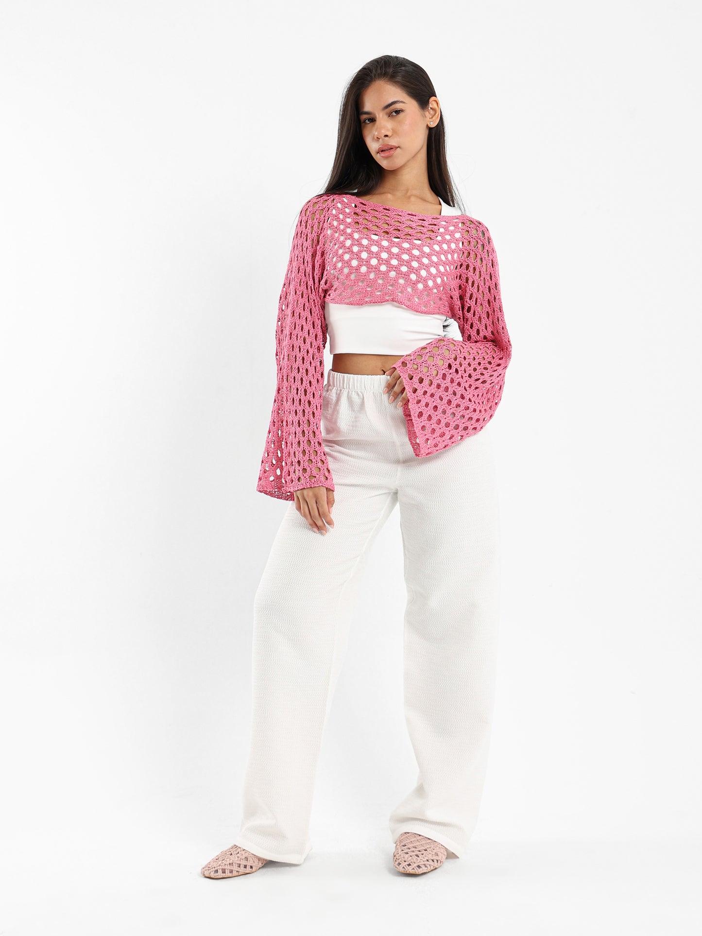 Long-Sleeve Tricot Knit Top