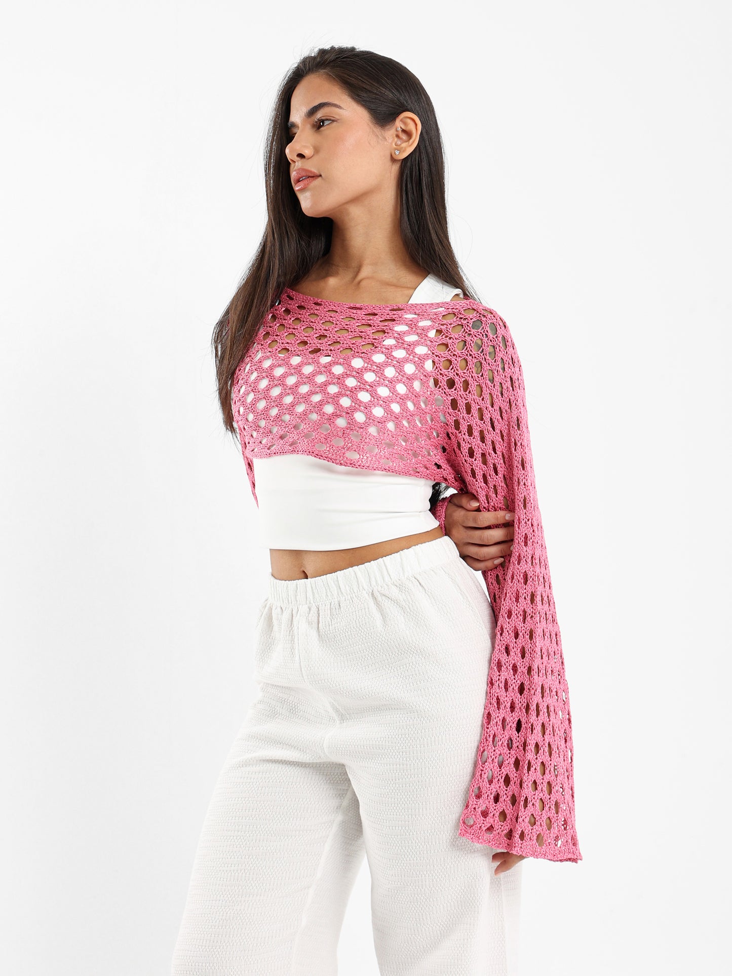 Long-Sleeve Tricot Knit Top