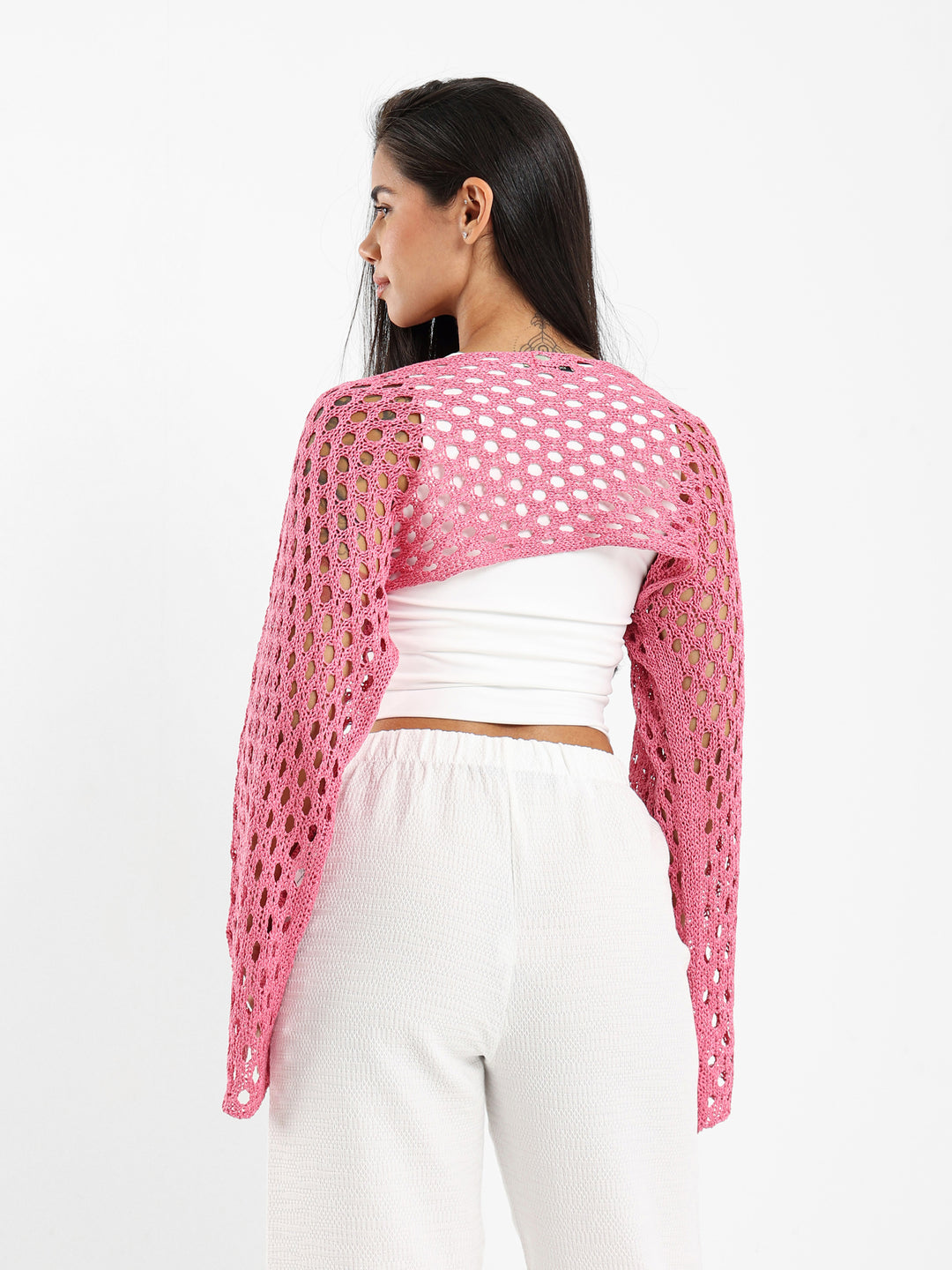 Long-Sleeve Tricot Knit Top