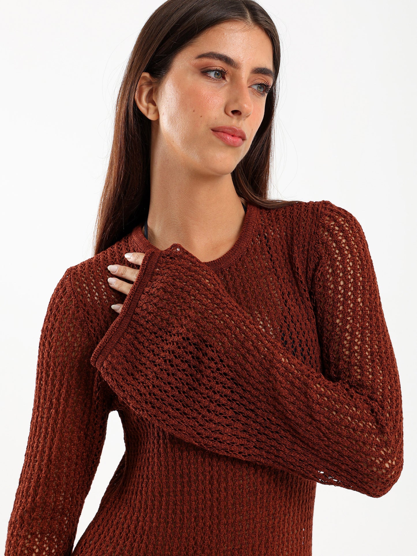 Open Back Tricot Maxi Dress