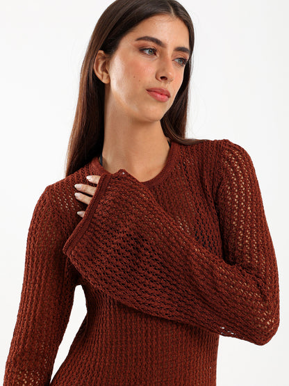 Open Back Tricot Maxi Dress