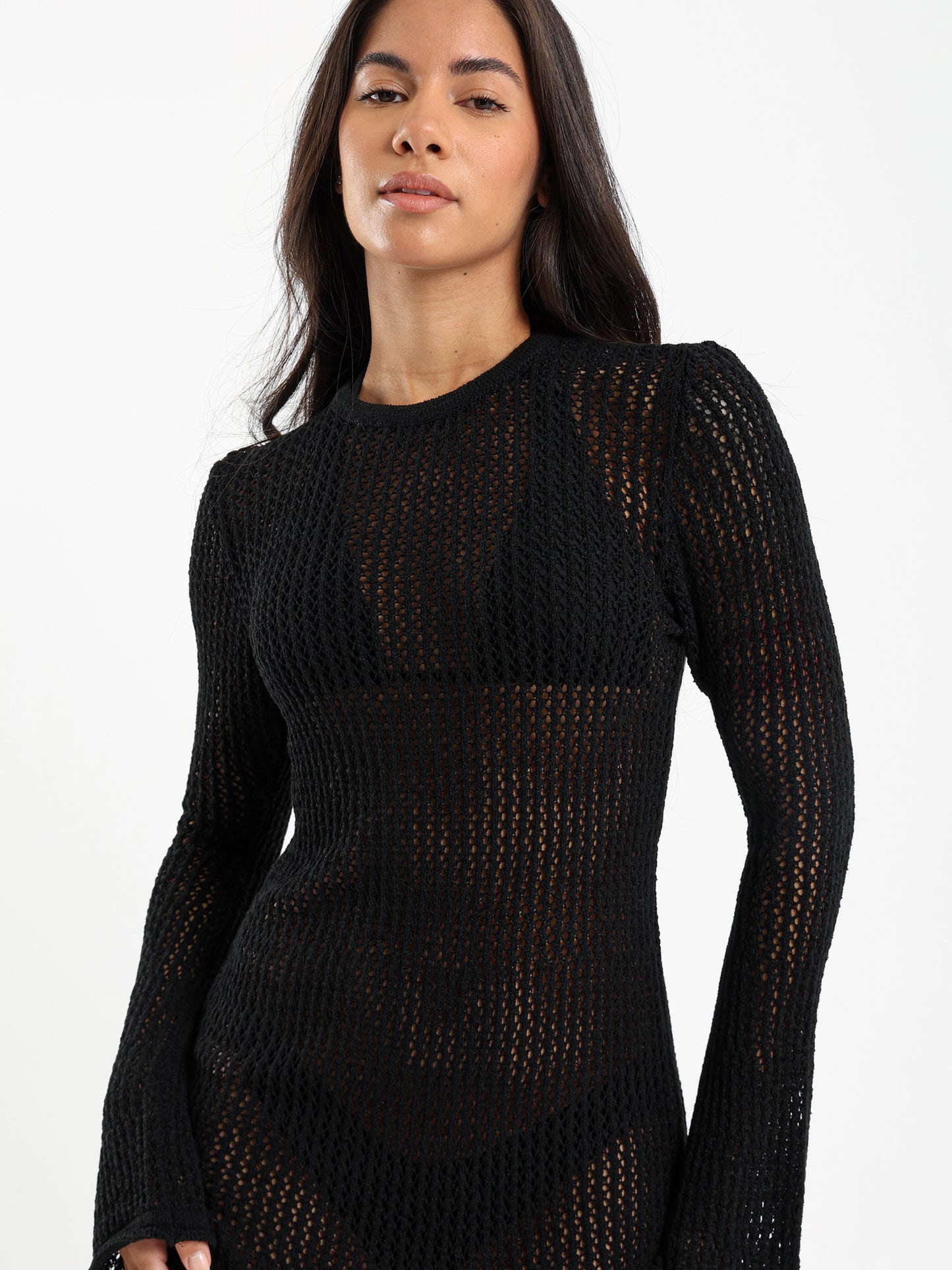 Open Back Tricot Maxi Dress