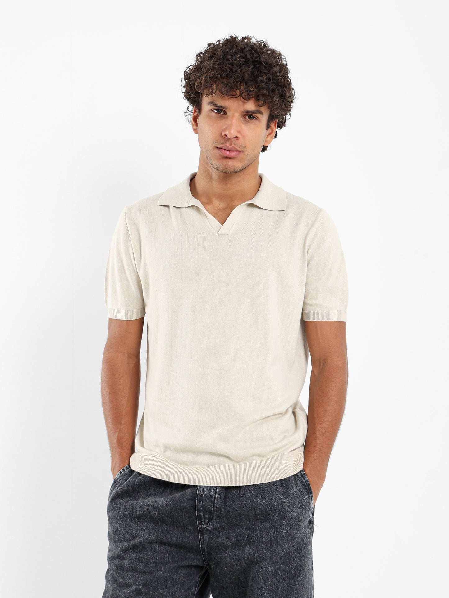 Basic Tricot V-Placket Polo