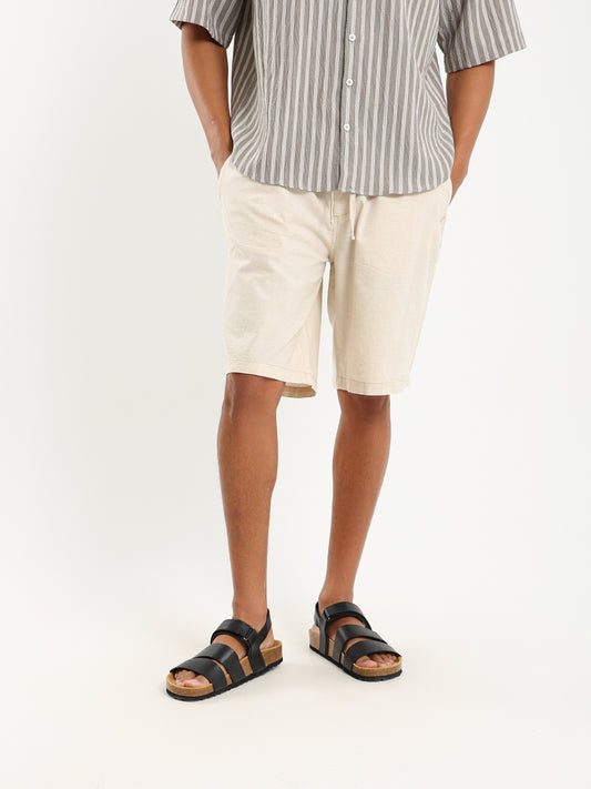 Regular Fit Linen Shorts