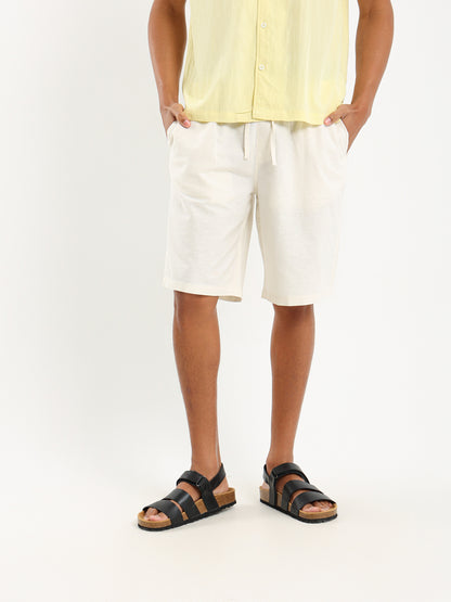 Regular Fit Linen Shorts