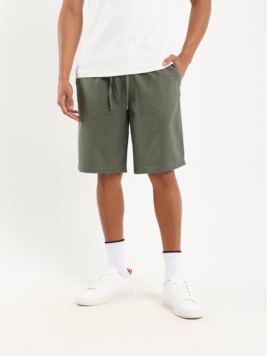 Regular Fit Linen Shorts